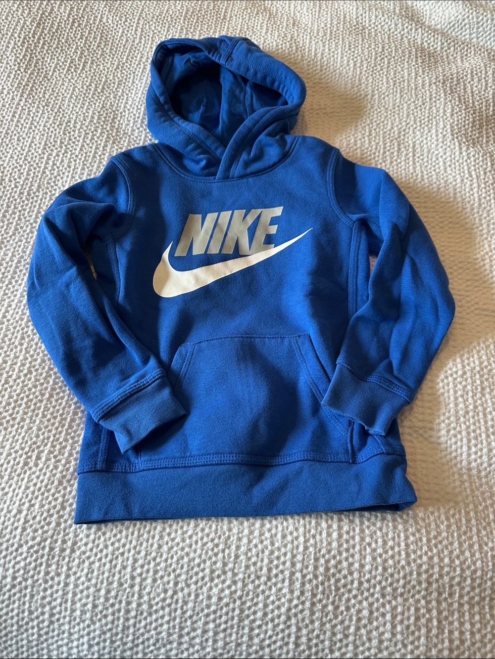 Nike Youth Royal Blue Hoodie with White Logo